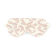 Kashwere Ultra Soft Creme and Ballet Pink Leopard Plush Sleep Eye Mask