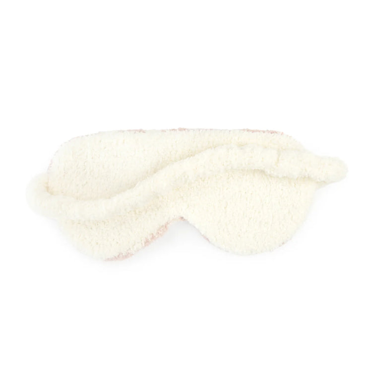 Kashwere Ultra Soft Creme and Ballet Pink Leopard Plush Sleep Eye Mask