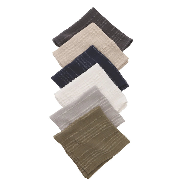 Pom Pom at Home Kenwood White Set of 4 Napkins ~ 13 x 19