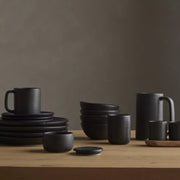 Four Hands Nelo Salt Jars Set of 2 ~ Matte Black Glaze Ceramic