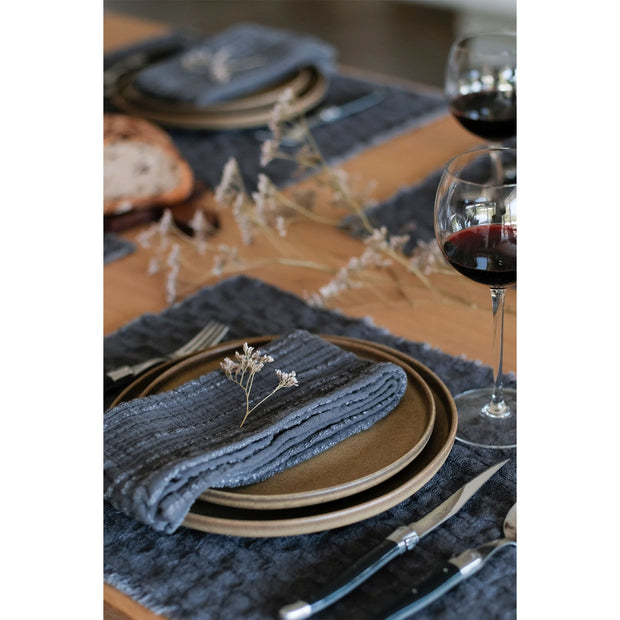 Pom Pom at Home Kenwood Navy Set of 4 Napkins ~ 13 x 19