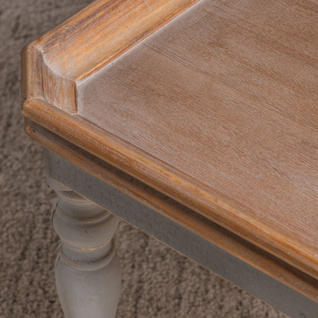 Crestview Collection Alyson Square Grey Wooden Coffee Table With Brown Top