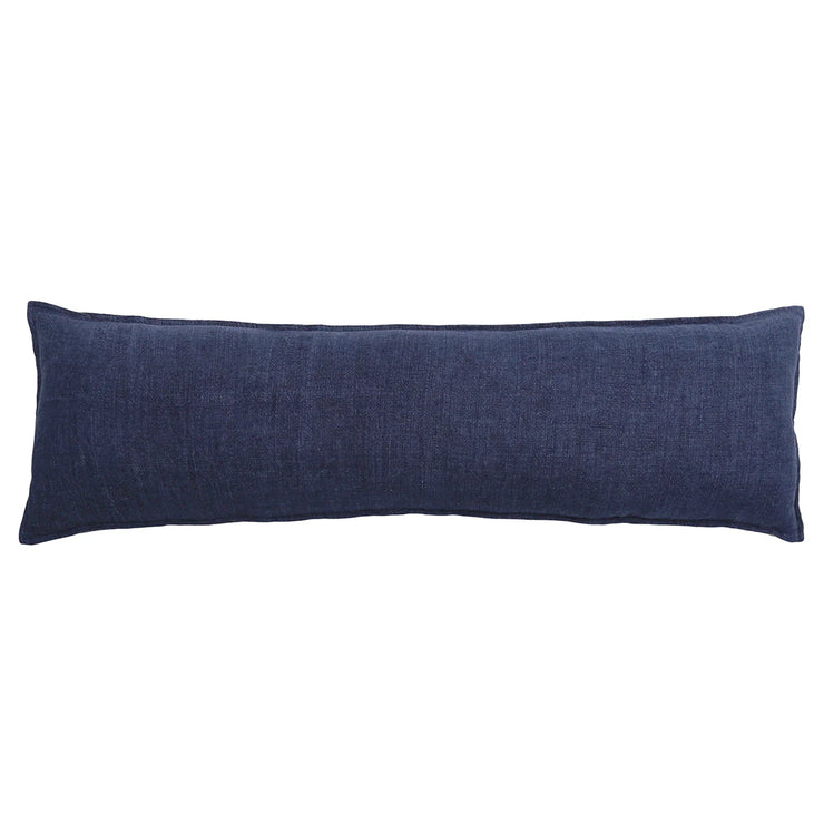 Pom Pom at Home Montauk Indigo Linen Body Pillow with Insert  ~ 18 x 60