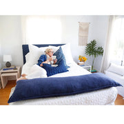 Pom Pom at Home Montauk Indigo Linen Body Pillow with Insert  ~ 18 x 60