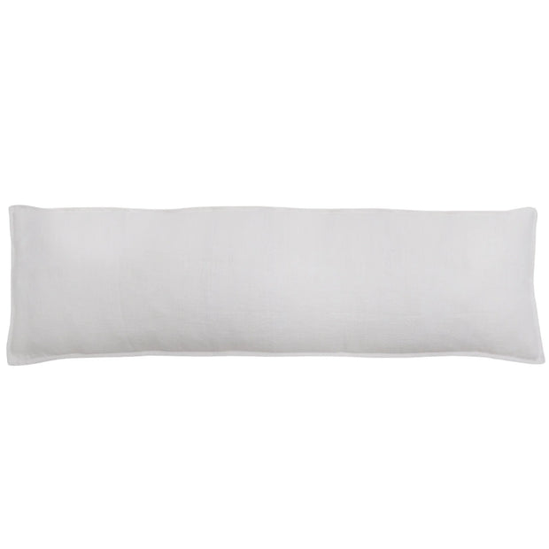 Pom Pom at Home Montauk White Linen Body Pillow with Insert  ~ 18 x 60