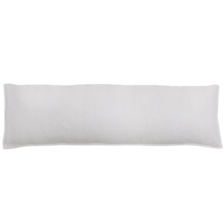 Pom Pom at Home Montauk White Linen Body Pillow with Insert  ~ 18 x 60