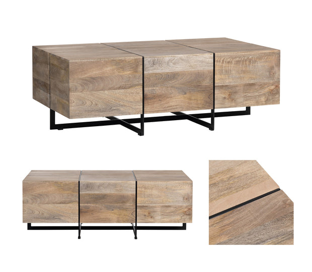 Crestview Collection Brennon Mango Wood Rectangular Coffee Table