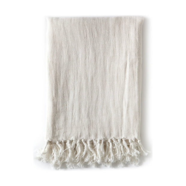Pom Pom at Home Montauk Cream Linen Throw Blanket ~ 50” x 70” ~ LAST CHANCE SALE ~ LIMITED QUANTITIES