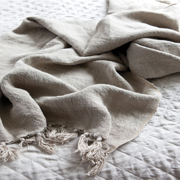 Pom Pom at Home Montauk Natural Linen Throw Blanket ~ 50” x 70” ~ LAST CHANCE SALE ~ LIMITED QUANTITIES