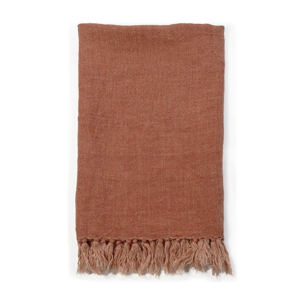 Pom Pom at Home Montauk Terracotta Linen Throw Blanket ~ 50” x 70”