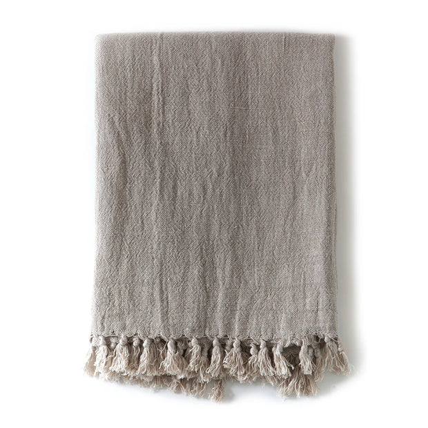 Pom Pom at Home Montauk Natural Linen Throw Blanket ~ 50” x 70” ~ LAST CHANCE SALE ~ LIMITED QUANTITIES