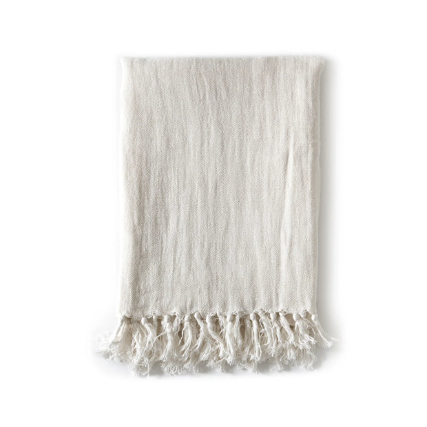 Pom Pom at Home Montauk Cream Linen Blanket ~ Available in Queen and King Size