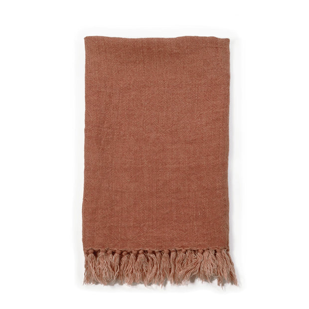 Pom Pom at Home Montauk Terracotta Linen Blanket ~ Available in Queen and King Size
