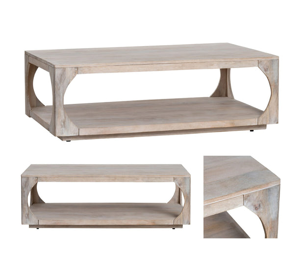 Crestview Collection Apollo Whitewashed Coffee Table