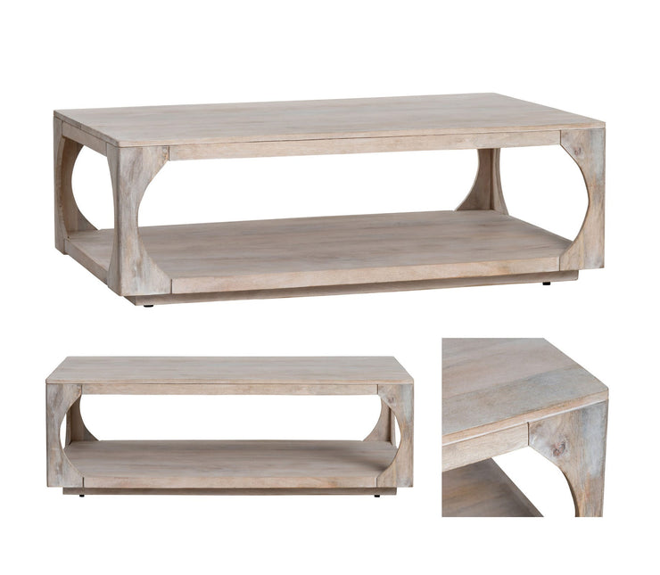 Crestview Collection Apollo Whitewashed Coffee Table