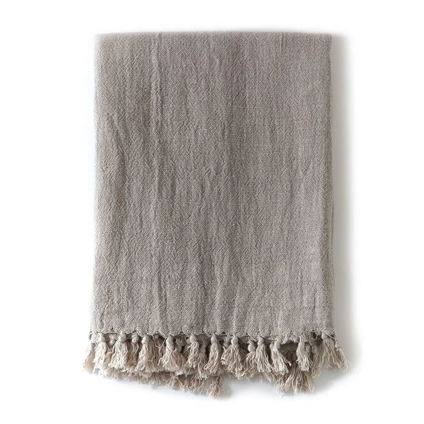 Pom Pom at Home Montauk Natural Linen Blanket ~ Available in Queen and King Size