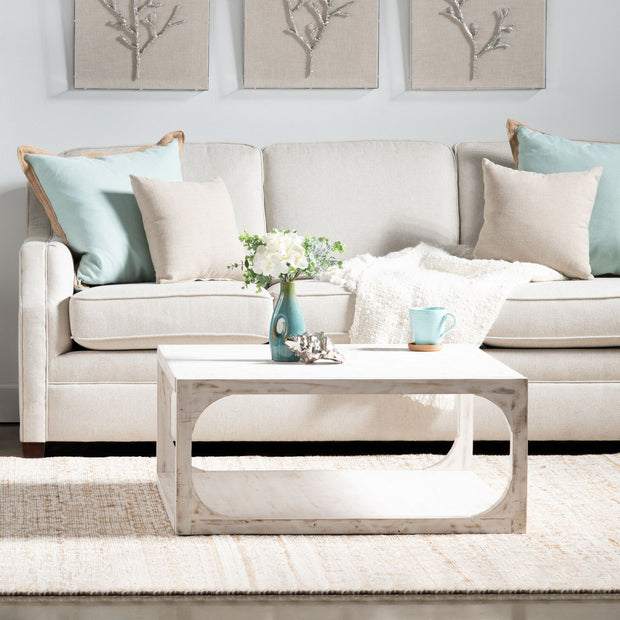 Crestview Collection Apollo Whitewashed Coffee Table