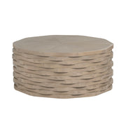Crestview Collection Baker Basket Weave Storage Round Coffee Table