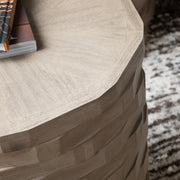 Crestview Collection Baker Basket Weave Storage Round Coffee Table