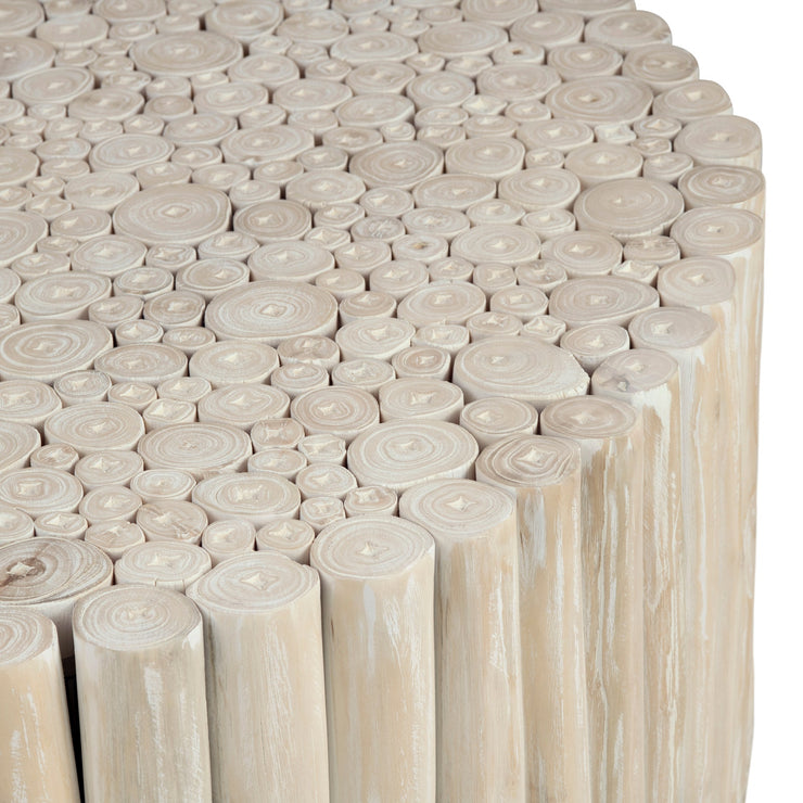 Crestview Collection Gathering Fluted Wood Round Coffee Table