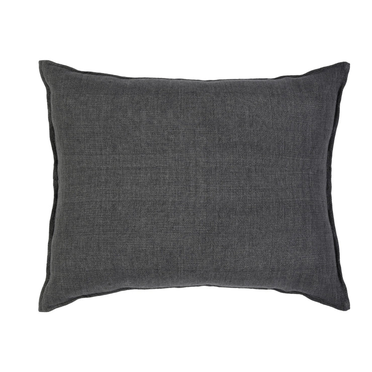 Pom Pom at Home Montauk Charcoal Linen Big Pillow with Insert  ~ 28 x 36
