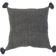Pom Pom at Home Montauk Charcoal Linen Pillow with Tassels ~ 20 x 20