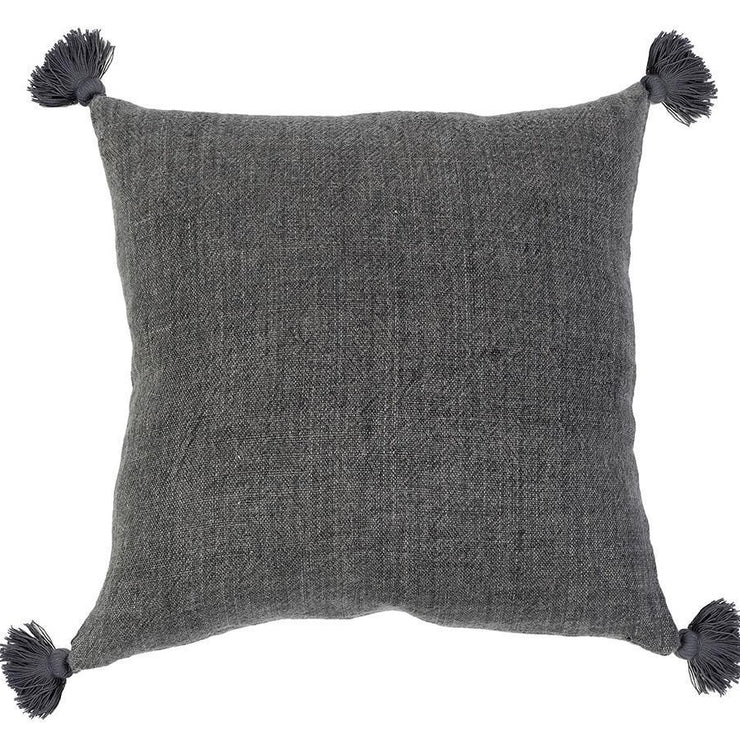 Pom Pom at Home Montauk Charcoal Linen Pillow with Tassels ~ 20 x 20