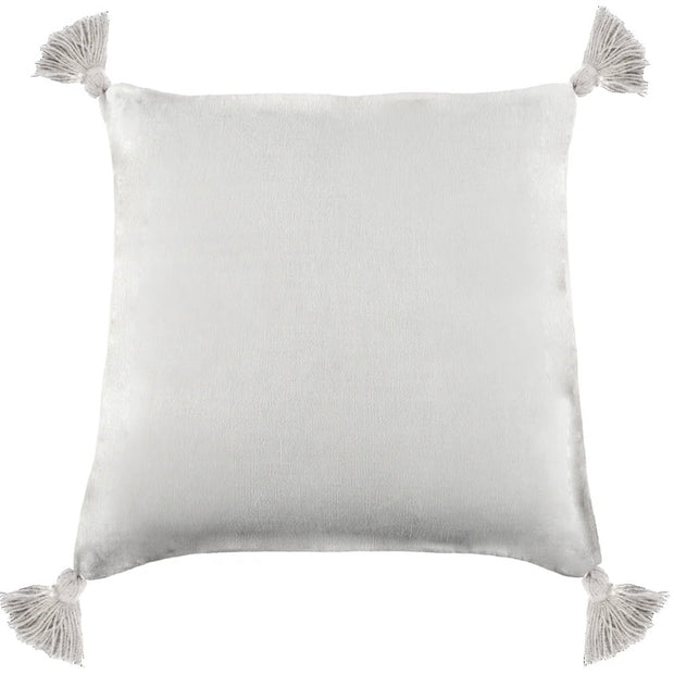 Pom Pom at Home Montauk Pure White Linen Pillow with Tassels ~ 20 x 20