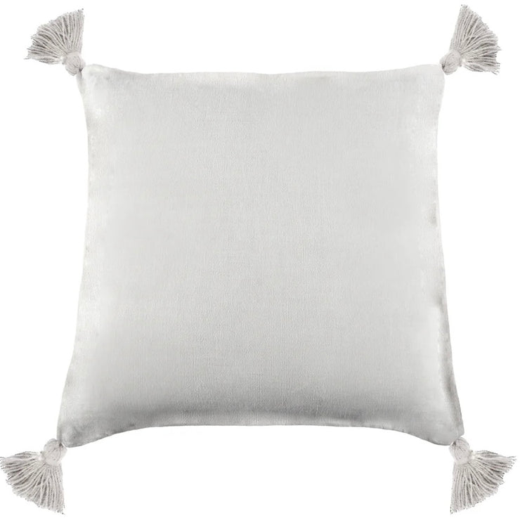 Pom Pom at Home Montauk Pure White Linen Pillow with Tassels ~ 20 x 20