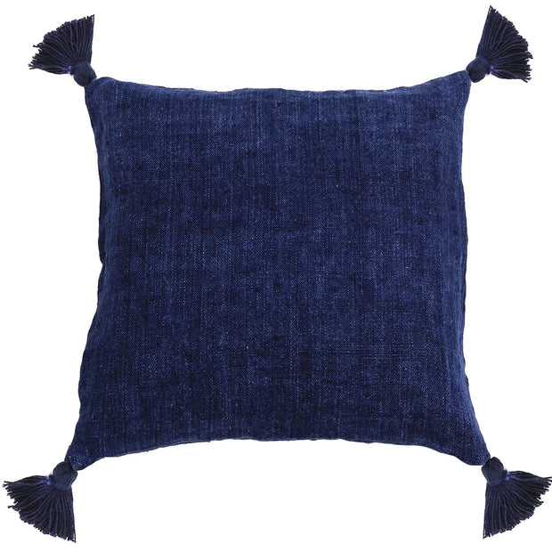 Pom Pom at Home Montauk Indigo Linen Pillow with Tassels ~ 20 x 20