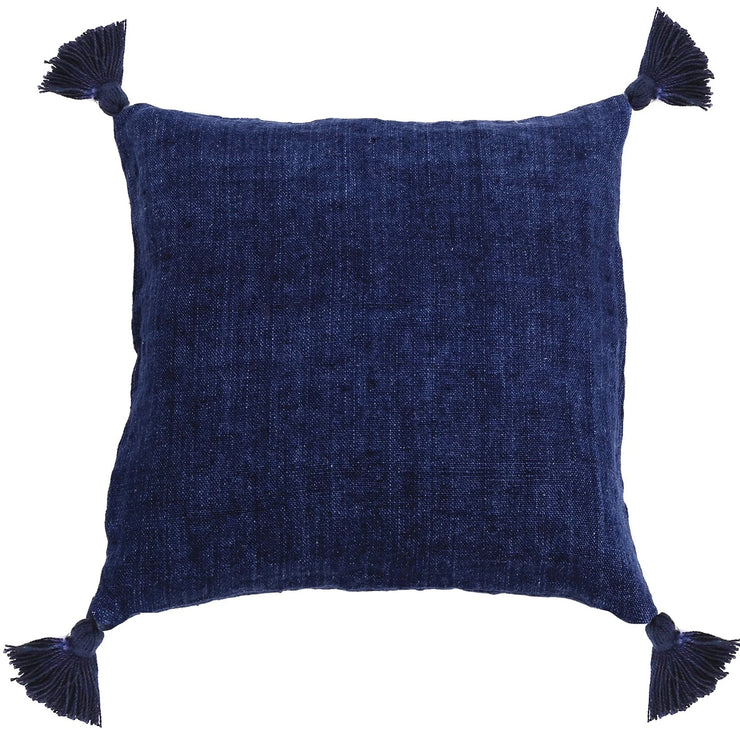 Pom Pom at Home Montauk Indigo Linen Pillow with Tassels ~ 20 x 20