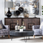 Crestview Collection Dummond Black Round Coffee Table