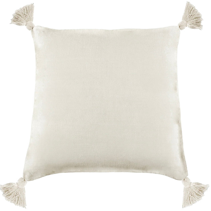Pom Pom at Home Montauk Cream Linen Pillow with Tassels ~ 20 x 20