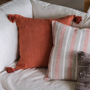 Pom Pom at Home Montauk Terracotta Linen Pillow with Tassels ~ 20 x 20