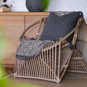 Pom Pom at Home Montauk Charcoal Linen Pillow with Tassels ~ 20 x 20