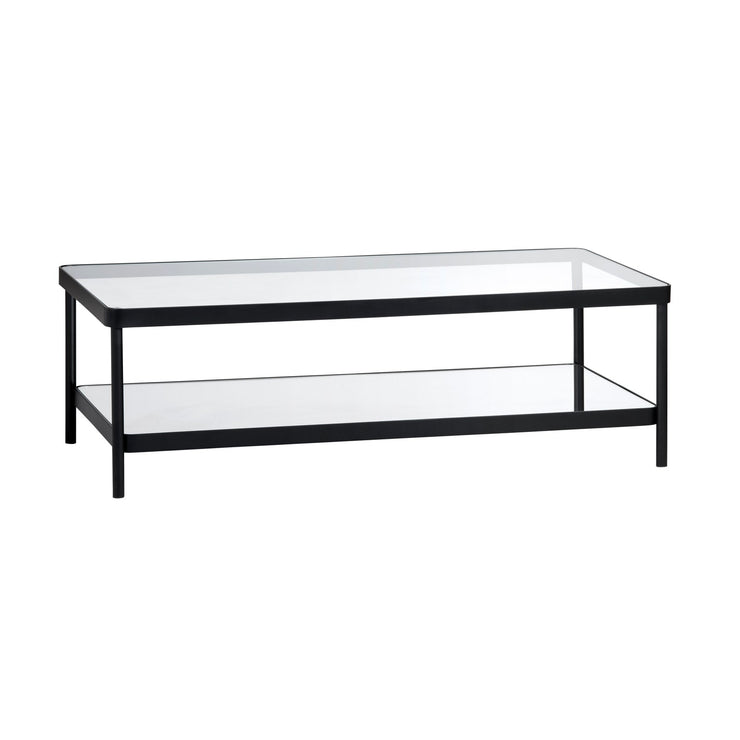 Crestview Collection Ellison Glass and Iron Rectangular Coffee Table