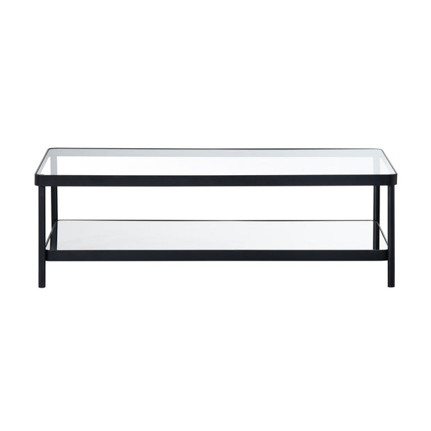 Crestview Collection Ellison Glass and Iron Rectangular Coffee Table