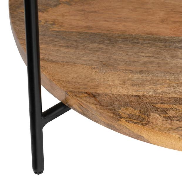 Crestview Collection Brewpub Marble and Wood Round Coffee Table
