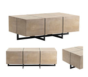 Crestview Collection Rivera Modern Rectangle Squares Coffee Table