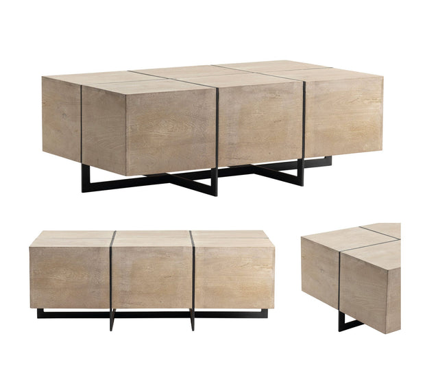Crestview Collection Rivera Modern Rectangle Squares Coffee Table