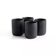 Four Hands Nelo Set of 4 Tumblers ~ Matte Black Glaze Ceramic
