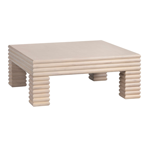 Crestview Collection Piper Natural Fluted Wood Coffee Table