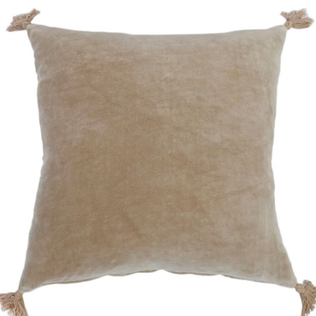 Pom Pom at Home Bianca Natural Velvet Square Pillow with Insert  ~ 20 x 20 ~ SALE~ LIMITED QUANTITIES
