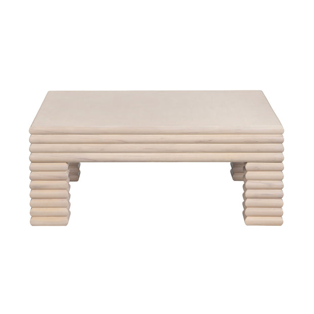 Crestview Collection Piper Natural Fluted Wood Coffee Table