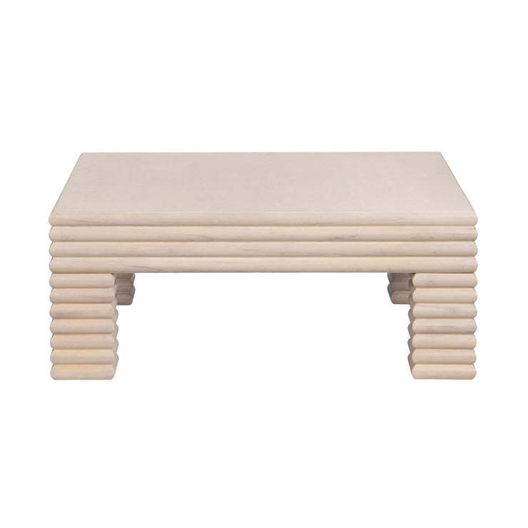 Crestview Collection Piper Natural Fluted Wood Coffee Table