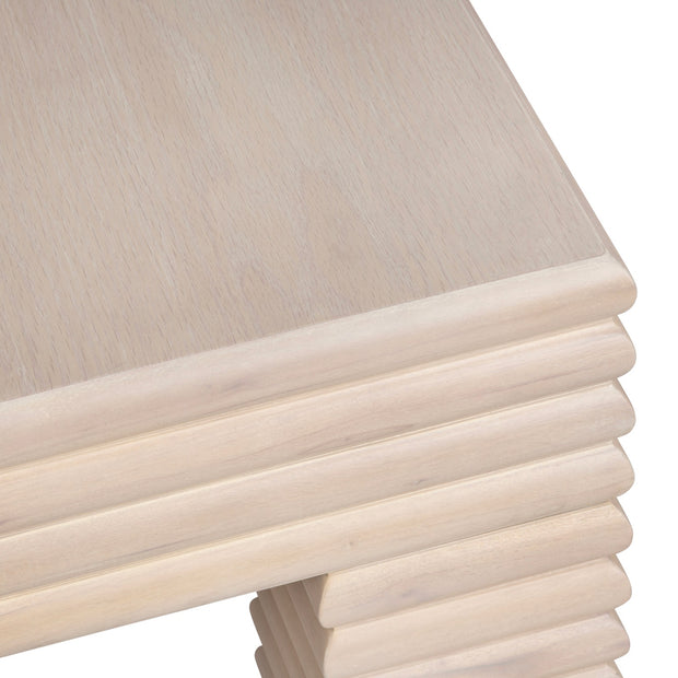 Crestview Collection Piper Natural Fluted Wood Coffee Table