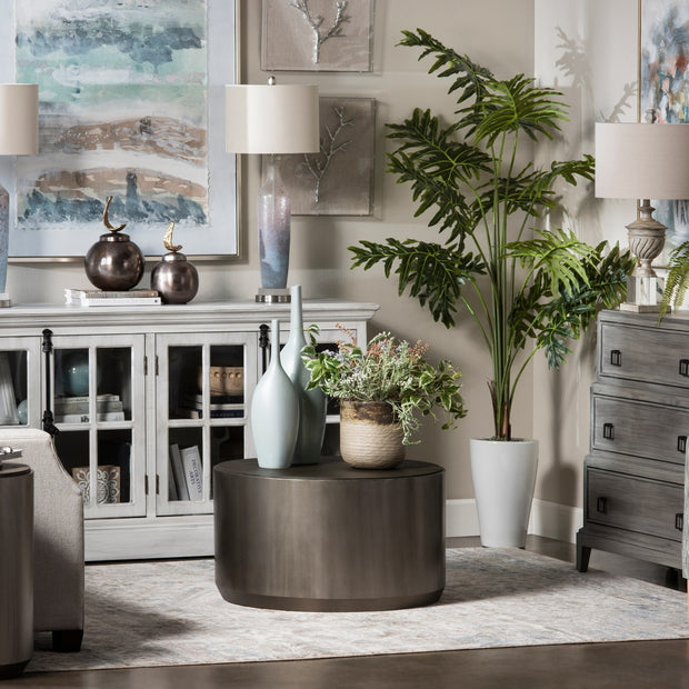 Crestview Collection Trenton Modern Grey Round Coffee Table