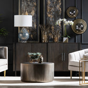 Crestview Collection Trenton Modern Grey Round Coffee Table