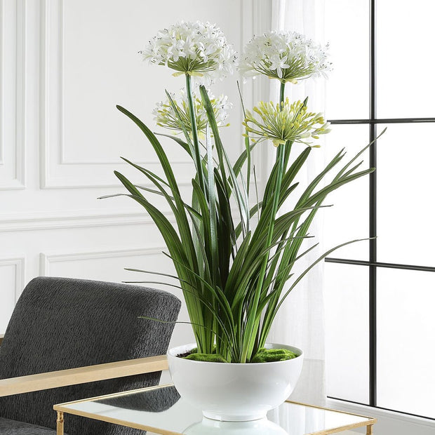 Uttermost Purity Agapanthus Centerpiece Botanicals