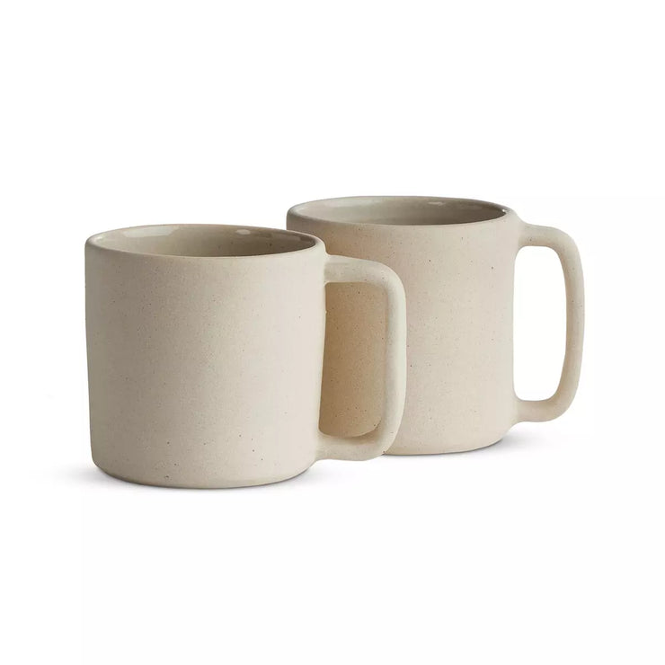 Four Hands Nelo Set of 2 Coffee Mugs ~ Cream Matte Ceramic